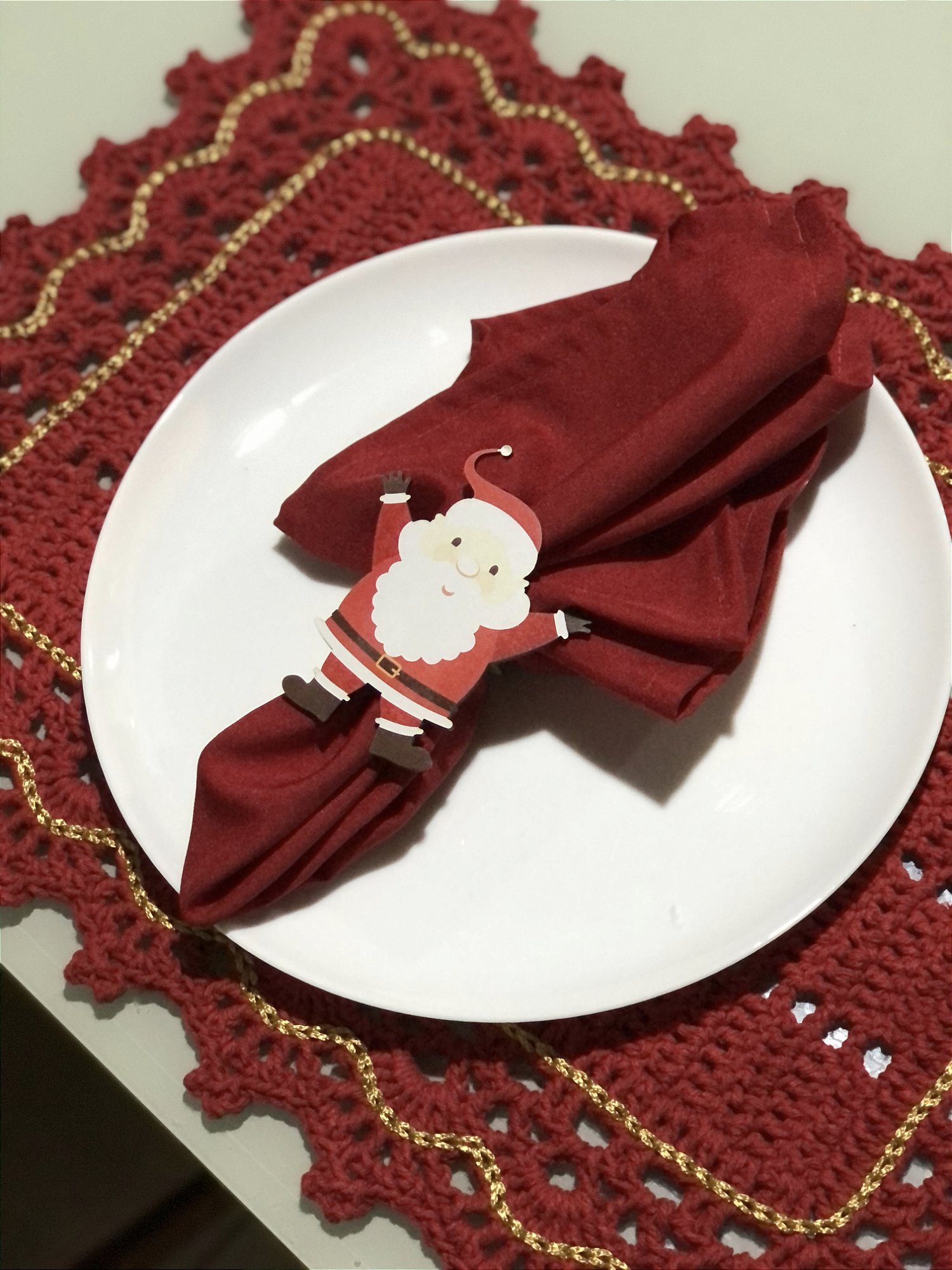 Kit 4 Porta Guardanapos Papai Noel em MDF