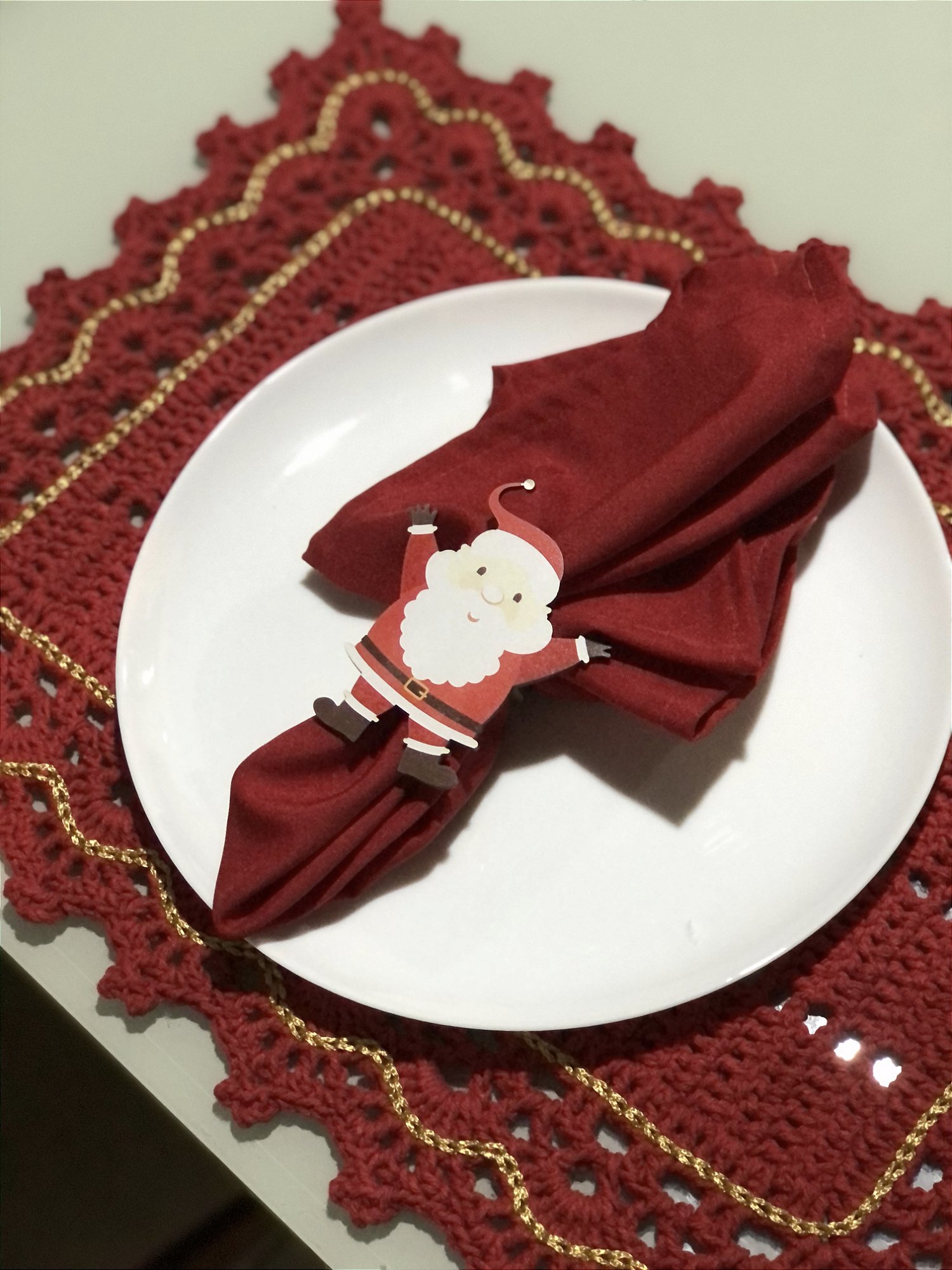Kit 4 Porta Guardanapos Papai Noel em MDF