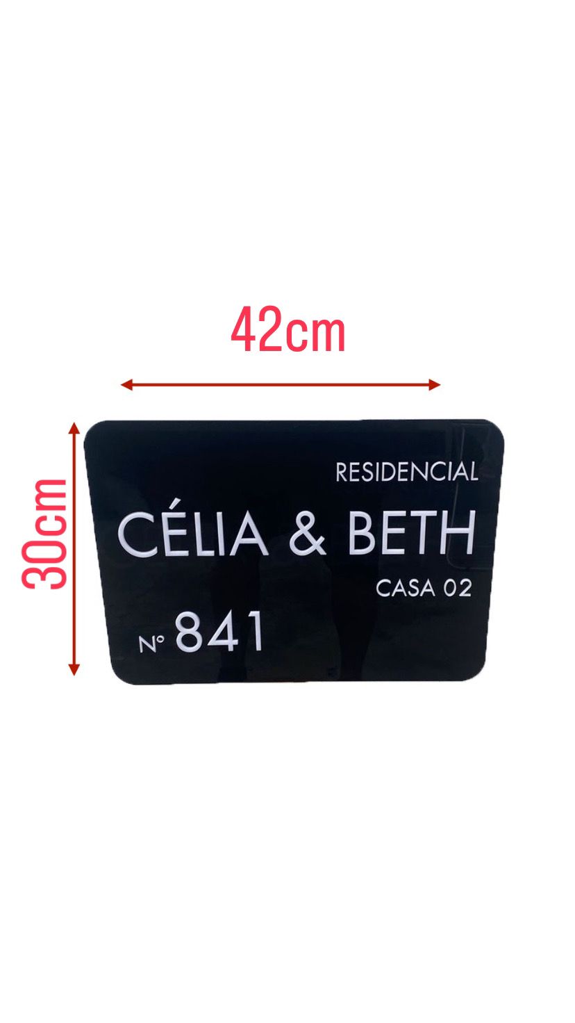 Placa de Endereço e Número para Casa, Condomínio e Empresa em Acrílico Personalizada