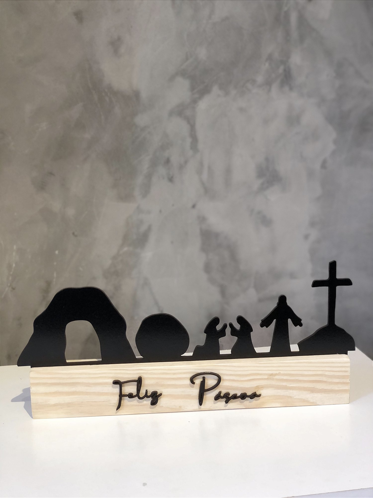 Cenário Ressurreição de Cristo em MDF Laminado Colorido Decoração de Páscoa