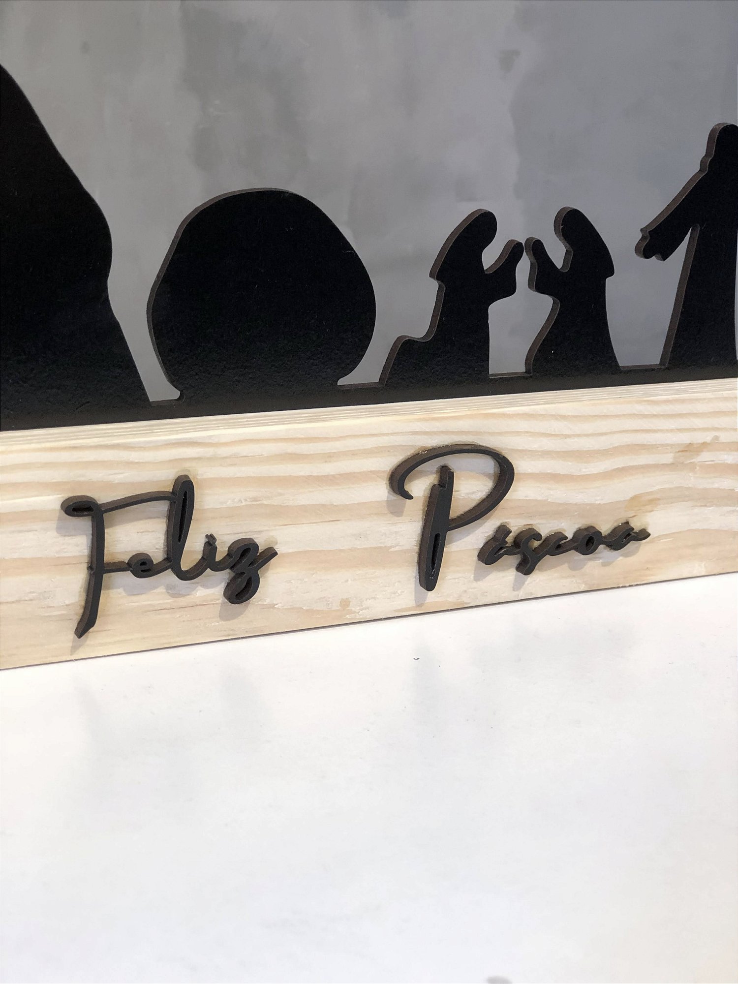 Cenário Ressurreição de Cristo em MDF Laminado Colorido Decoração de Páscoa