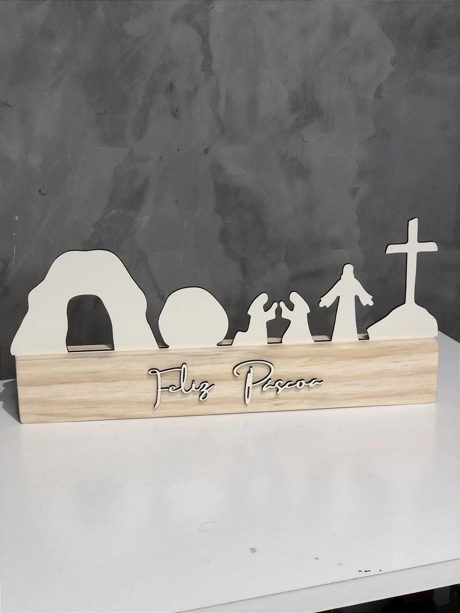 Cenário Ressurreição de Cristo em MDF Laminado Colorido Decoração de Páscoa