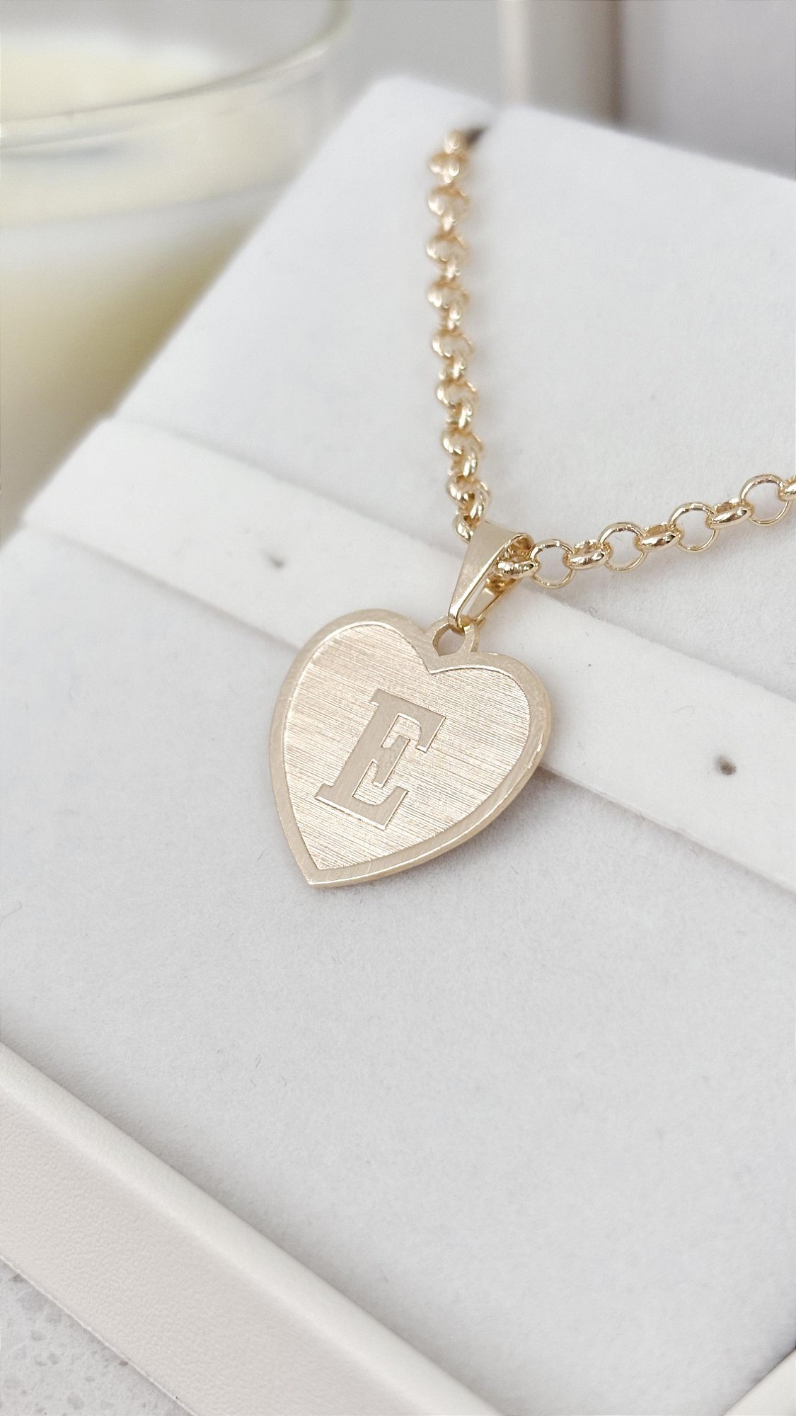 Colar Personalizado com Pingente Elo Portugues de Coração - Banho de Ouro 18k