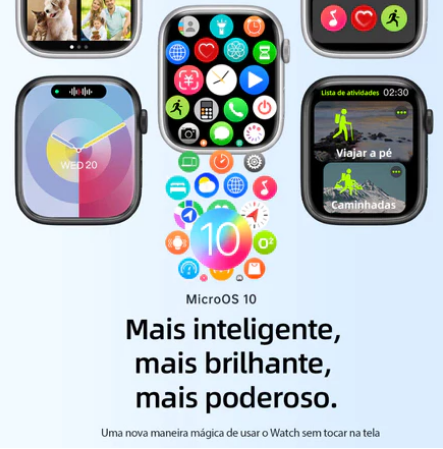 Relógio Smartwatch Watch-x Microwear Serie 10 A Prova De Agua Ip68 Tela Amoled Chatgpt Gps Lançamento 2026