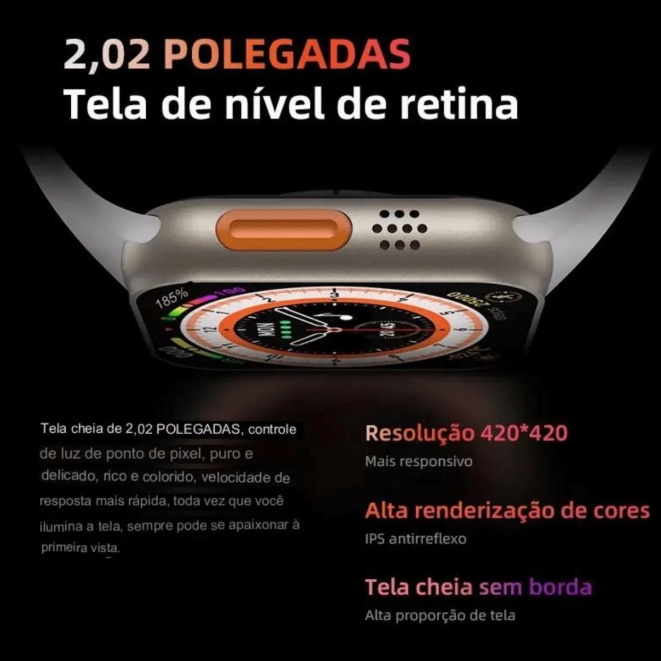 Smartwatch Microwear Ultra 10 49mm Prova D'agua 2025 +brinde