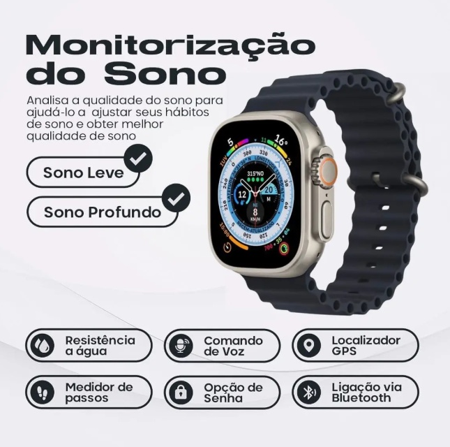 Smartwatch Microwear Ultra 10 49mm Prova D'agua 2025 +brinde