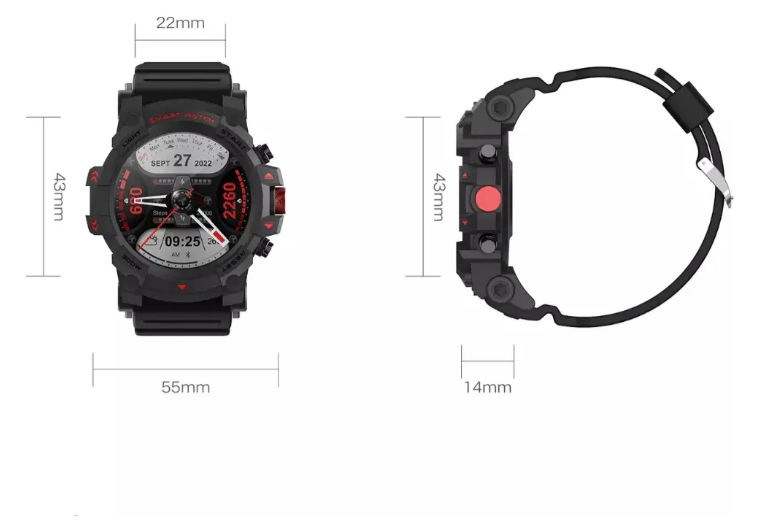 Smartwatch com GPS para esportes ao ar livre pressão arterial à prova d'água Relógio Inteligente para iOS e Android G01C
