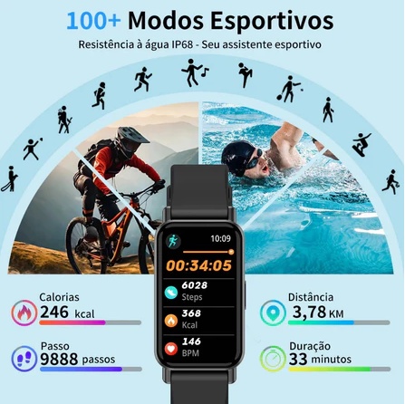 Relógio Inteligente Smart Band M6 Aprova D'água Análise do Sono em Nível Profissional