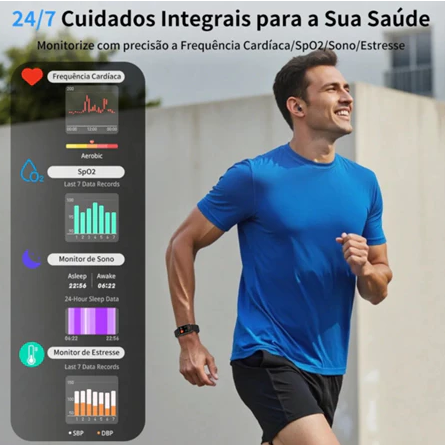 Relógio Inteligente Smart Band M6 Aprova D'água Análise do Sono em Nível Profissional