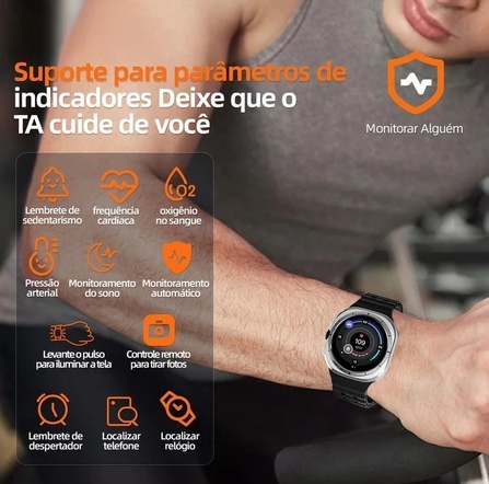 Relógio Smartwatch AM 27 Amoled MICROWEAR Chatgt Lançamento - Resistente A Água