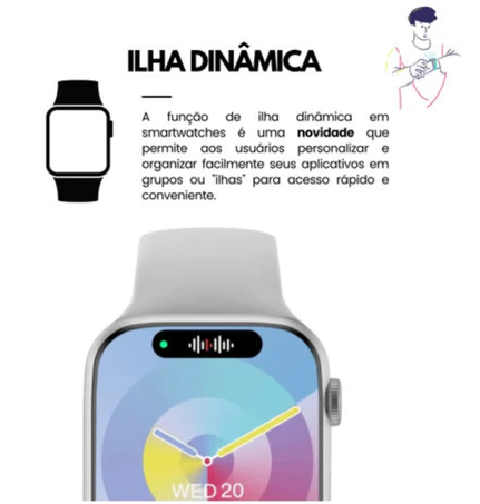 Novo Smartwatch Microwear Watch 9 Pro Original W29 com NFC GPS tela infinita comando de vóz Siri chat GPT monitor de saúde faz e recebe chamadas