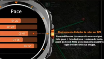 Relógio Inteligente Smartwatch SU01 Série 11 Tela AMOLED 1.43" Memória 1GB Resistência 5ATM GPS Bateria Longa