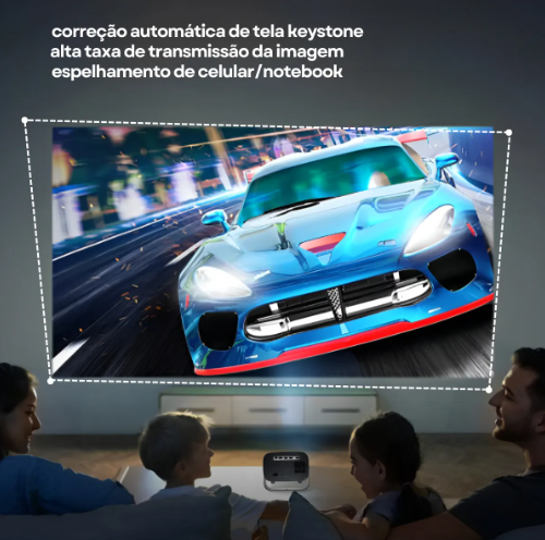 Projetor T15 Pro Portátil 4k Bluetooth Wifi Hdmi Android - Full Hd 10000lm Cores Fortes Hd - PRETO