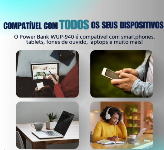 Peining WUP-940 Power Bank carregador portátil 20000mah Turbo 22.5W Saída USB-C - Carregamento Rápido