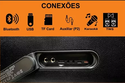 Caixa de Som Bluetooth Peining PEI-SP02 400W Boombox IPX6 Original