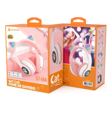 Fone De Ouvido Headset Bluetooth Peining Earcat Headset St-18a (pro) Rosa
