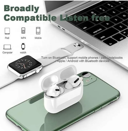 Fone De Ouvido Bluetooth Pro Tws Wireless Headset 5.0 com estojo de recarga MagSafe 1 Par Branco