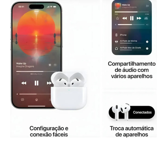 Fone Bluetooth Compatível A 4 7a Geração Full 2026 Apolo Premium Compatível Apple Watch iPhone Ios iPad Android