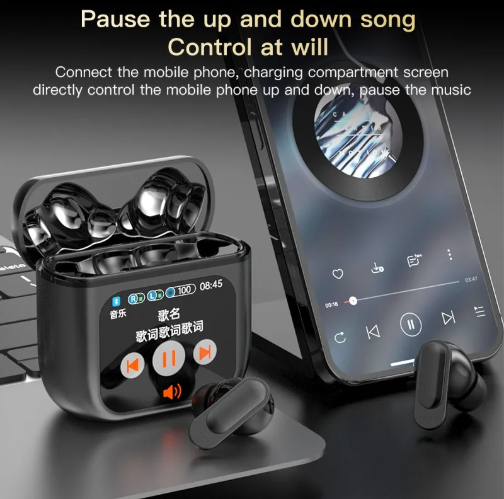 SE60 Pro Touch Screen Com Tela In-ear ANC/ENC Fone De Ouvido Sem Fio TWS Bluetooth 5.4 Longa Duração Da Bateria