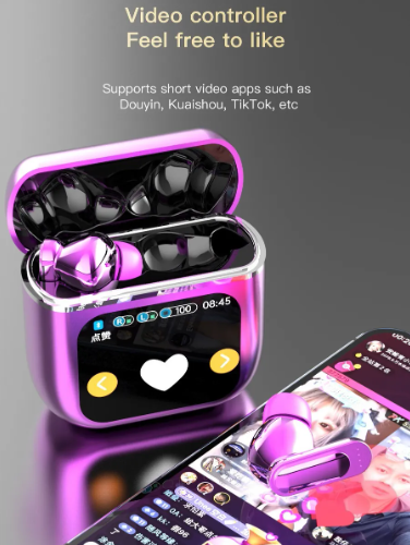 SE60 Pro Touch Screen Com Tela In-ear ANC/ENC Fone De Ouvido Sem Fio TWS Bluetooth 5.4 Longa Duração Da Bateria