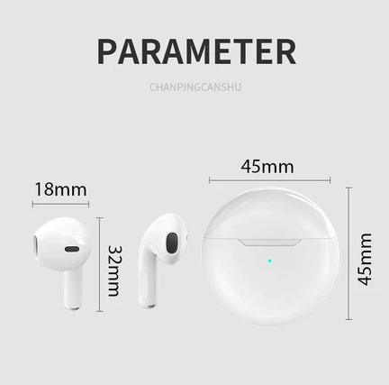 Novo Pro6 BLUETOOTH Sem Fio 5.0 FONE De Ouvido Grande Capacidade Controle De Toque Do Microfone ENVIO IMEDIATO