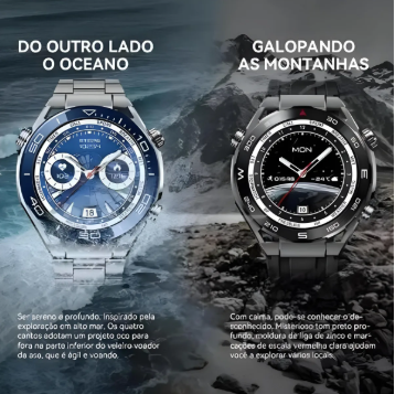 Smart Watch Hw5 Max Inteligente Troca Pulseira C/3 Pulseiras Bluetooth Gps Relógio Luxo Redondo Masculino Nf