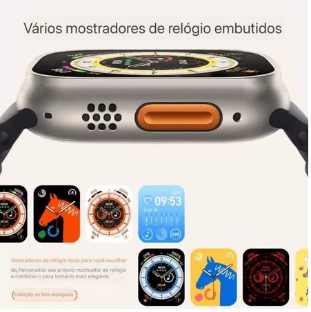 Relógio Smartwatch W69 Ultra Mini 45MM Microwear Tela de 1.95 HD Android/Ios Nfc Original