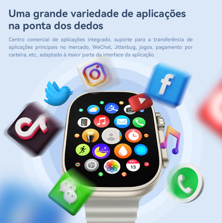 Smartwatch Hw Ultra2 Call Completo Câmera Wi-Fi Ia Chat-gpt Amoled 49mm Nfc 7 Pulseira Prateado Ou Preto Vários Desenhos Várias Cores