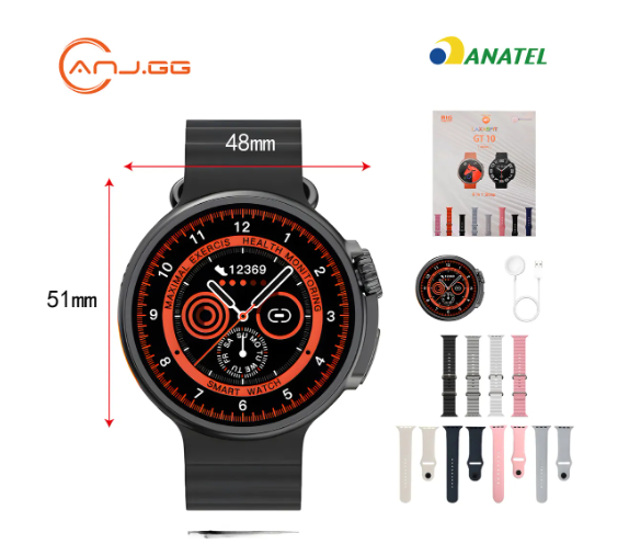 Smartwatch Laxasfit Gt10 1,52 Redondo 48mm Sport smartband monitor fitness