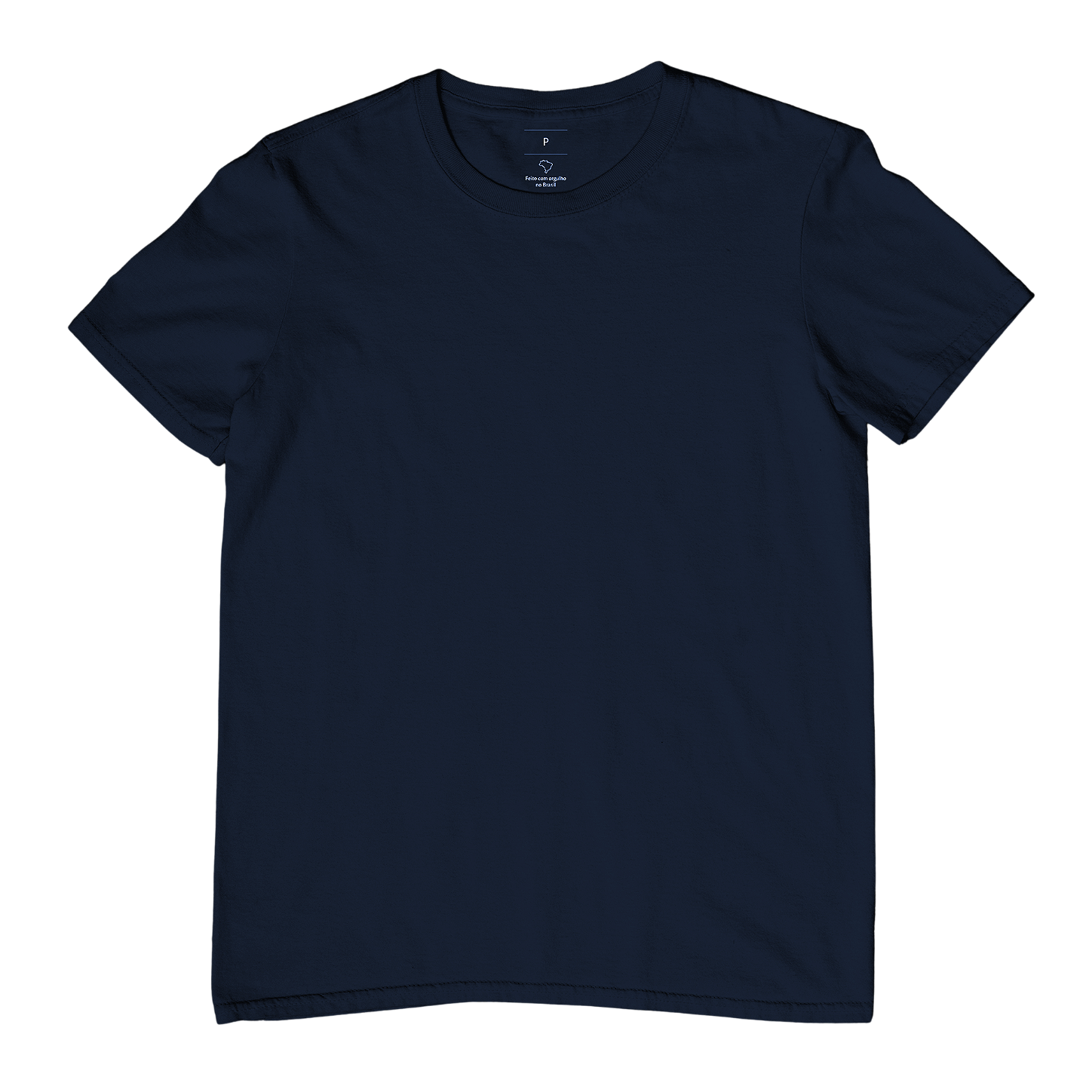 Camiseta Simples Azul-Marinho Manga Curta