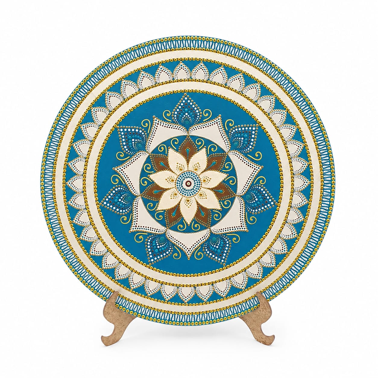 Mandala Flor Dourada 35 cm Pontiilhismo