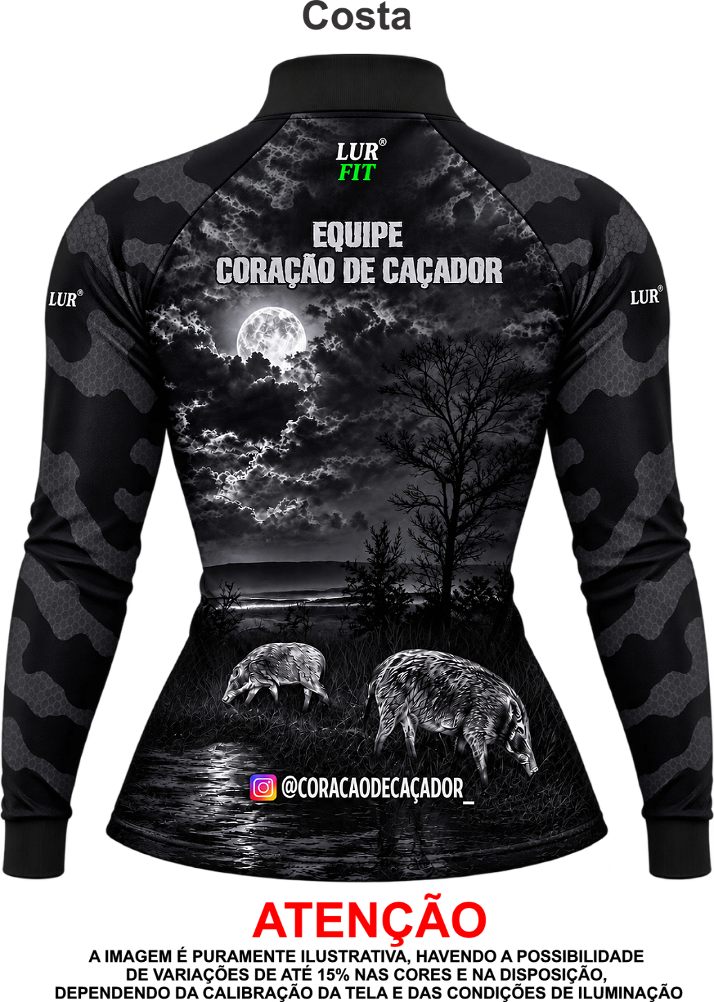 Camisa UV 50+ Camuflada Coração de Caçador FEMININA