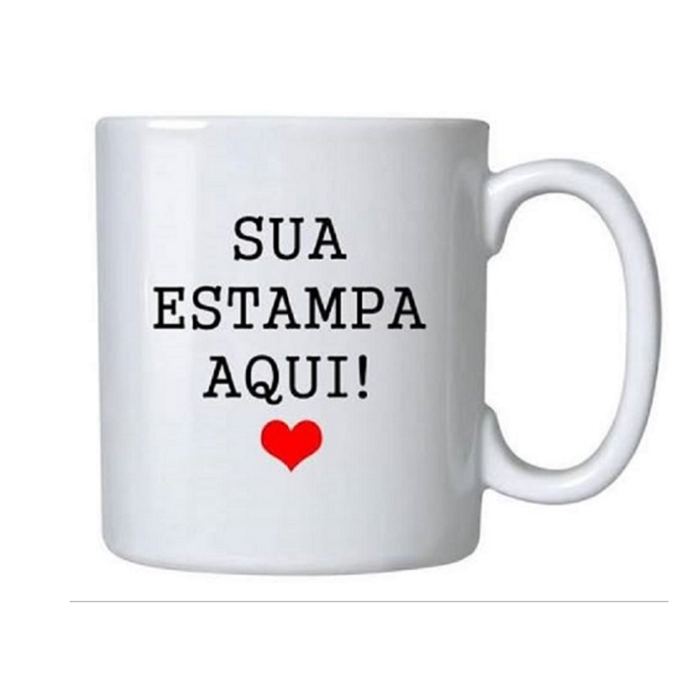 Kit 12 canecas de porcelana branca Personalizada