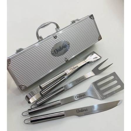 1 kit churrasco 4 peças com maleta personalizado
