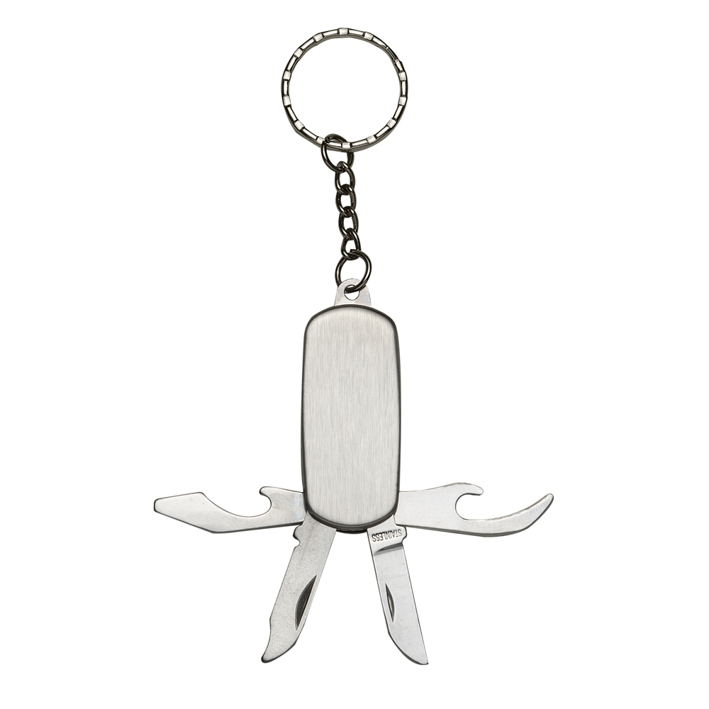 Kit chaveiros metal canivete 4 funções personalizados (50 peças)