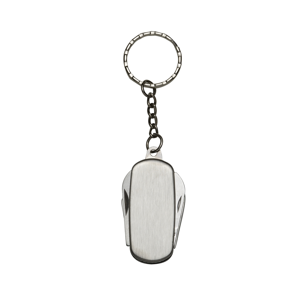 Kit chaveiros metal canivete 4 funções personalizados (50 peças)