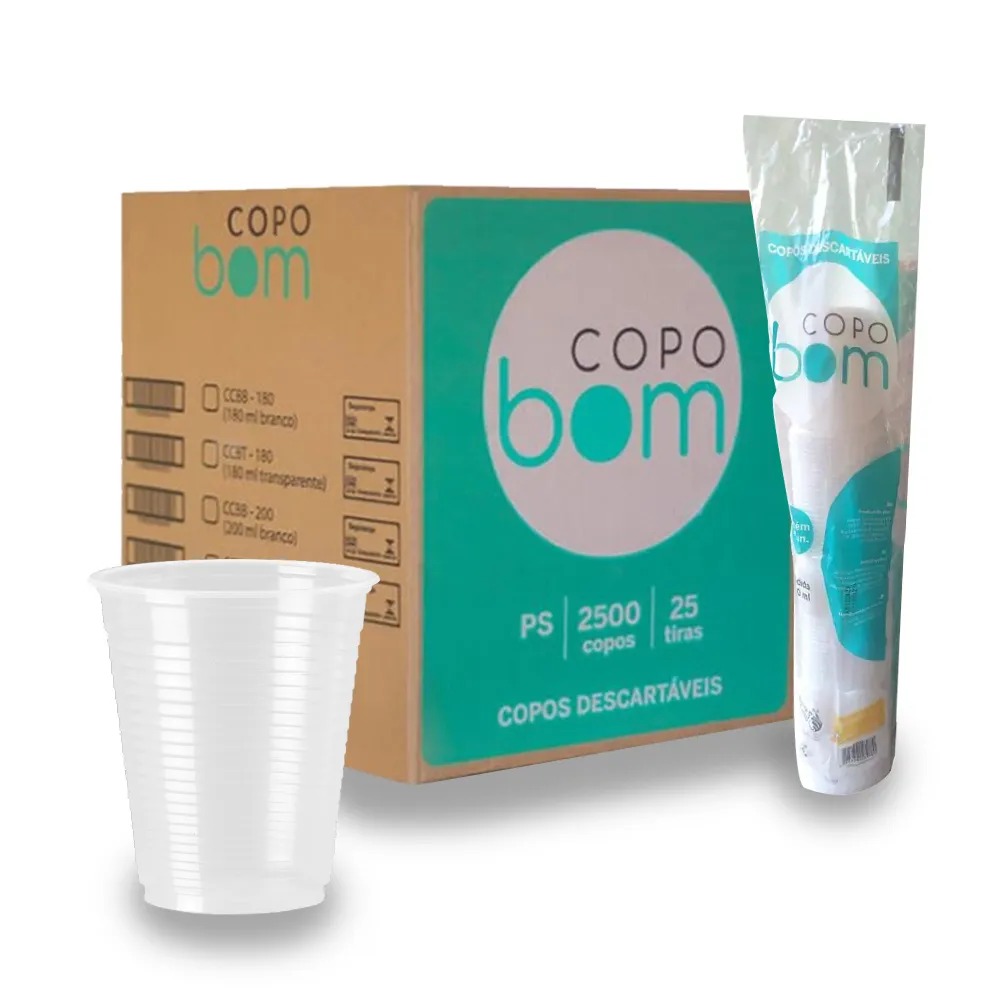 COPOBOM 200ML PS TRANSPARENTE CX C/5.000UN