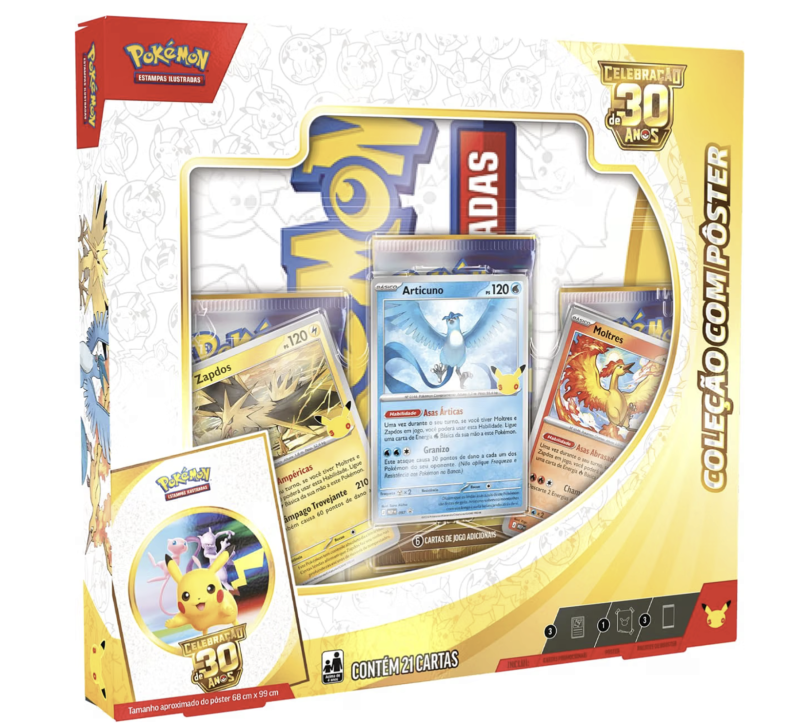 Pokémon TCG, Celebração de 30 anos – Box Pokémon Coleção com Pôster