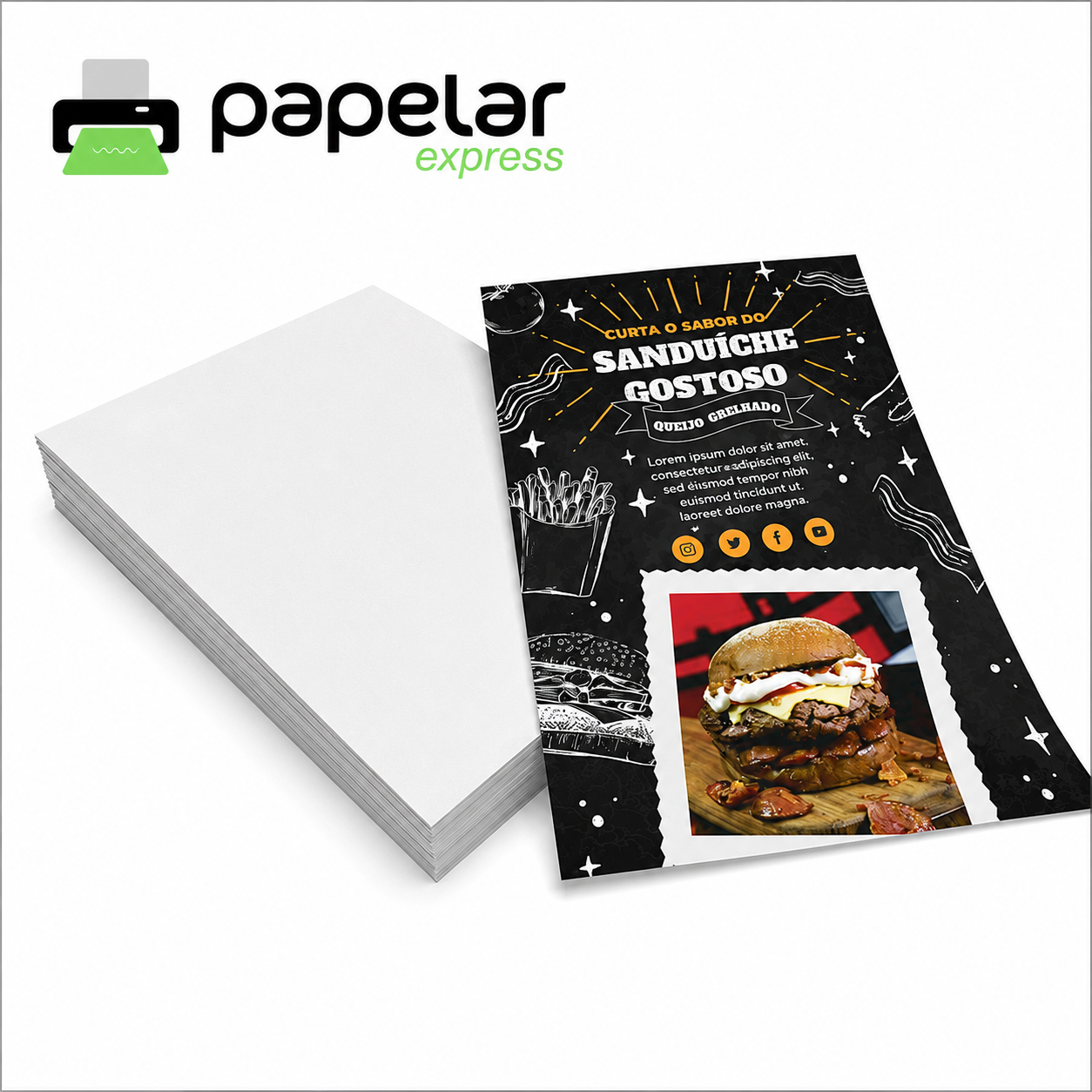 Panfletos Apergaminhado 150g 150x210mm - 1000 unidades
