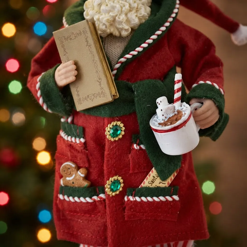 Papai Noel Colecionável De Roupão 28cm Caneca Christmas