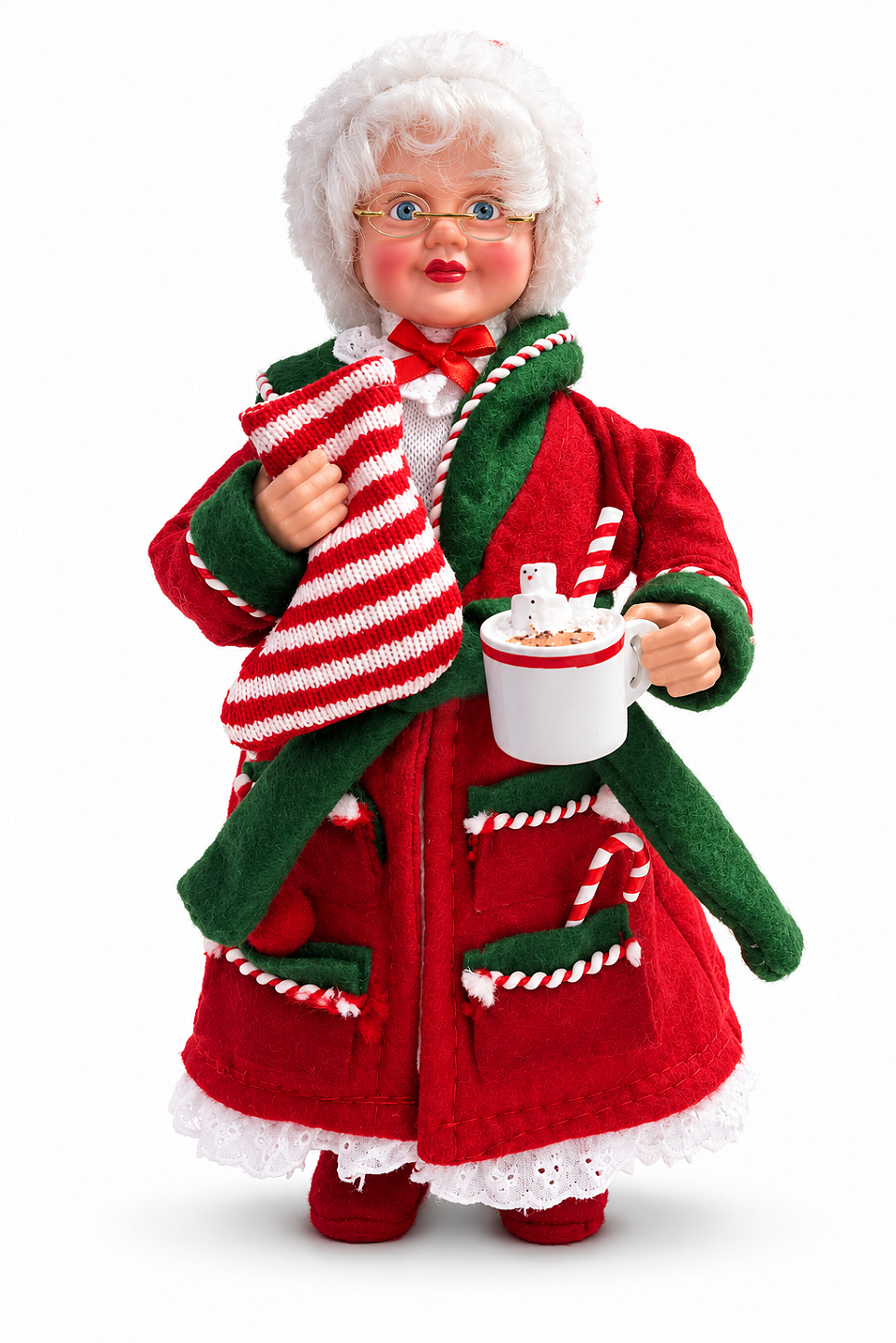Mamãe Noel Colecionável De Roupão 28cm Caneca Christmas