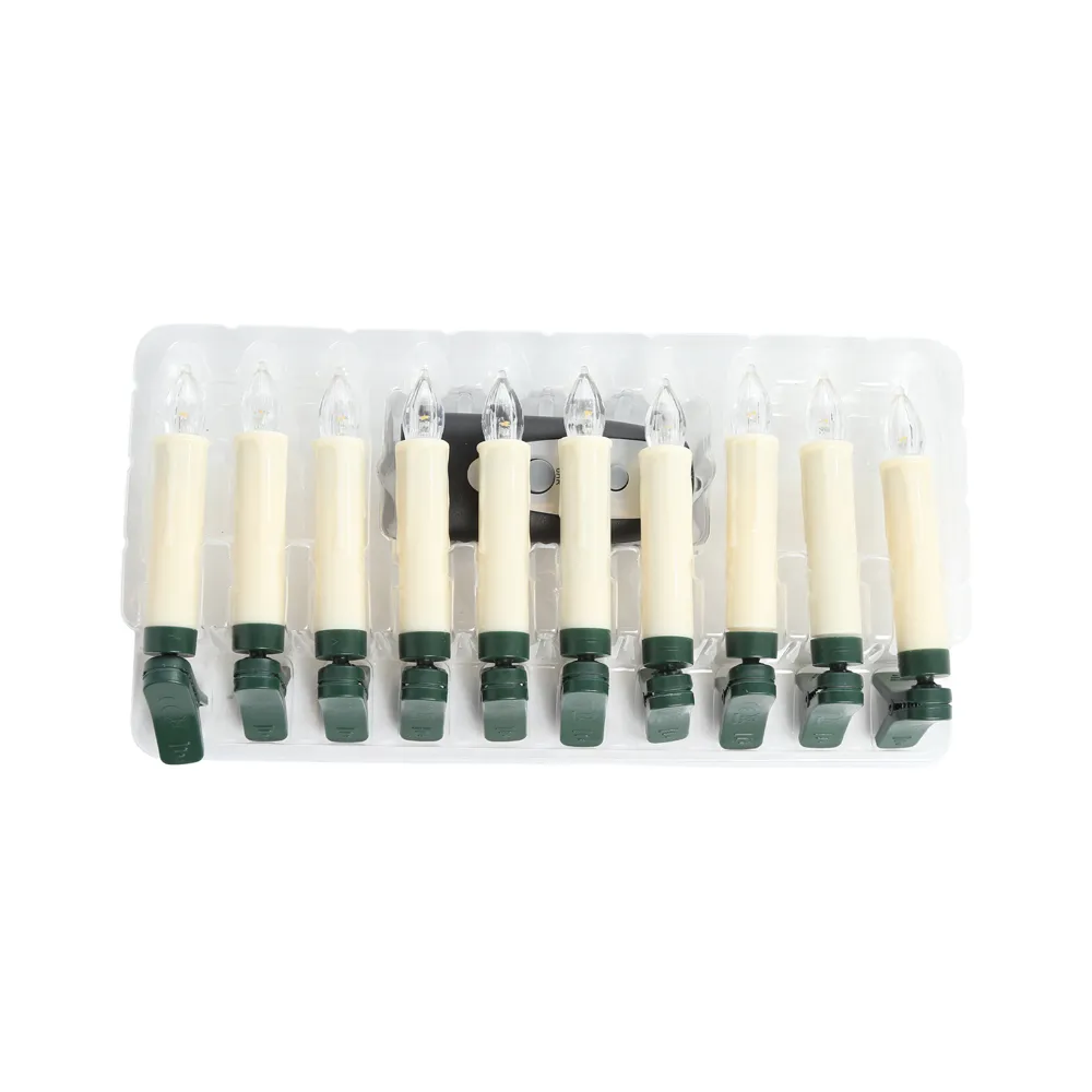 Jogo 10 Velas Eletrônica C Controle Remoto Decoração Natal