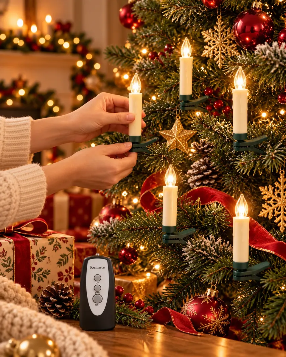 Jogo 10 Velas Eletrônica C Controle Remoto Decoração Natal