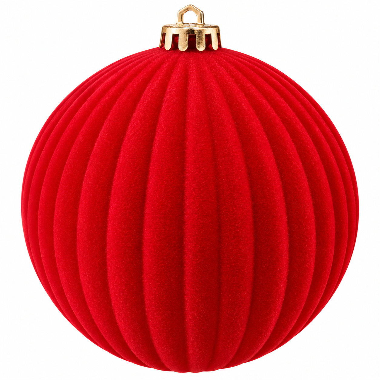 Bola De Natal 15cm Decorada Veludo Vermelho Unidade