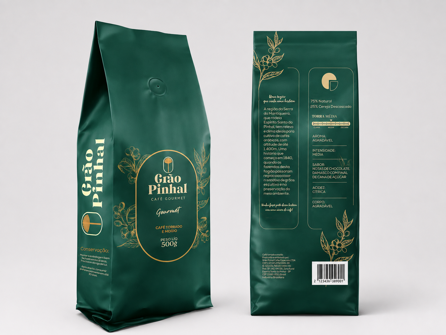 Café Grão Pinhal Gourmet Torrado e Moído 500G