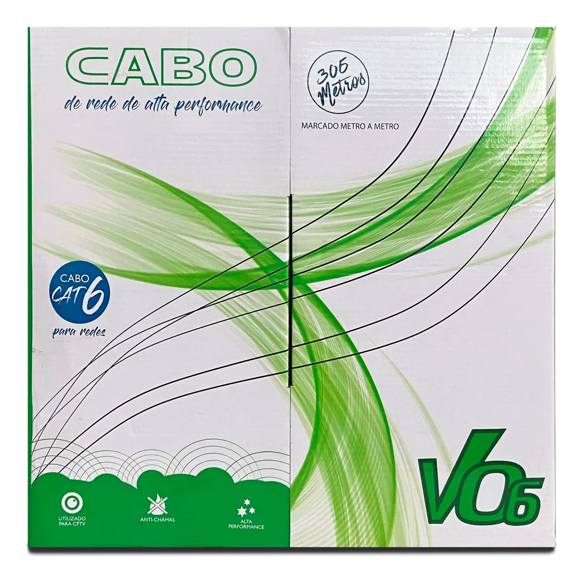 Cabo De Rede Cat6 24awg Cx 305m Utp 305 M Metros Vo6