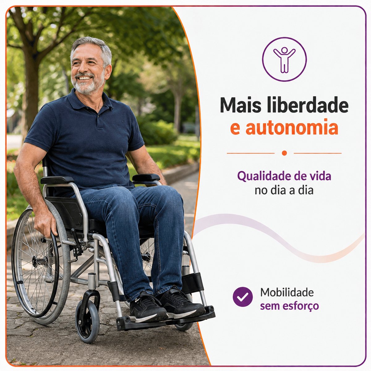 Cadeira de Rodas Modelo D100 Dobrável Resistente Até 120kg - Dellamed