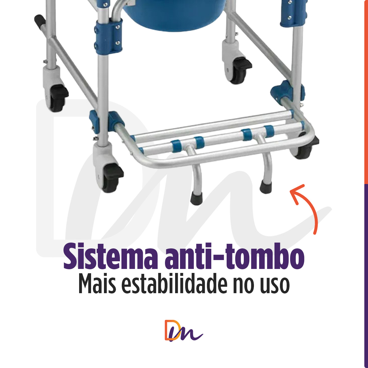 Cadeira Para Banho D60 Em Alumínio Até 150 Kg - Dellamed