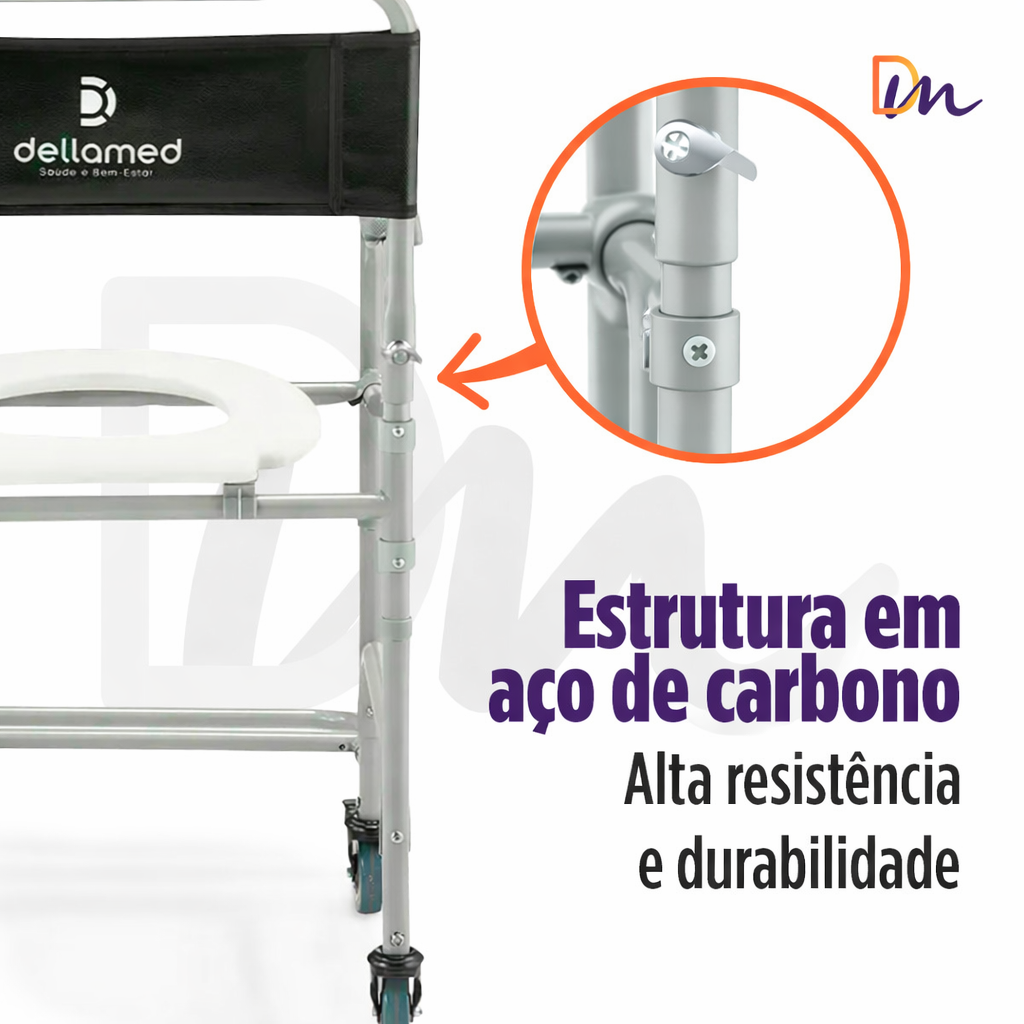 Cadeira Para Banho Higiénica Dobrável Até 100kg D30 - Dellamed