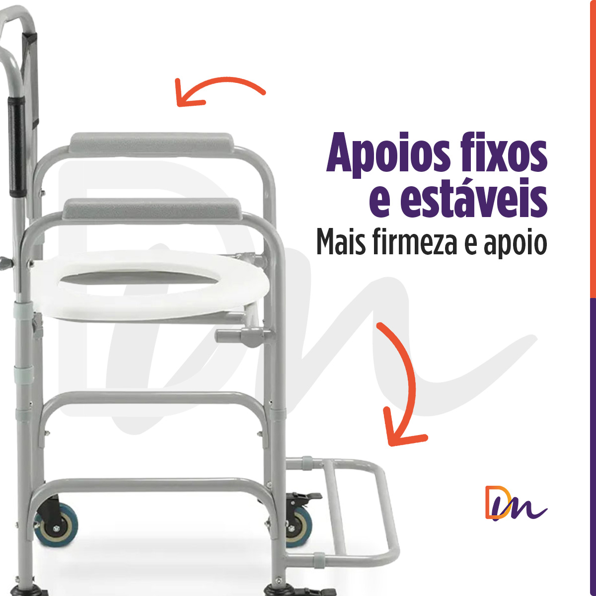 Cadeira Para Banho Higiénica Dobrável Até 100kg D30 - Dellamed